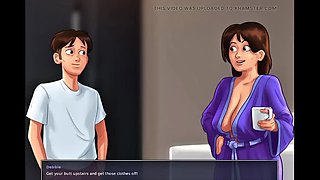 Hot Stepmom and Her Busty Friend Teach Teen in Threesome - Summertime Saga Sex Animation