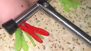 tits with clamps and pressing - solo