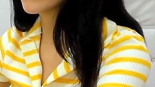 Latina with a Perfect Skinny Body Masturbates in Her Office When the Boss Is Away