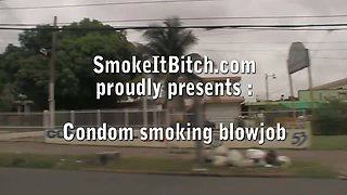 PVC blowjob smoking lesson
