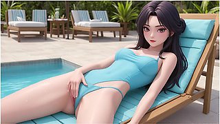 Car Toon In Ai Generated - Summer Pool Sex Bikini Rip & Deep Thrusts