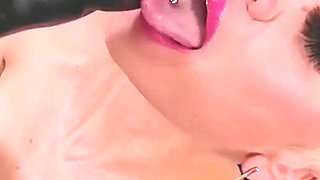 MILF with Oiled Monsterboobs Stretching Her Tight Holes