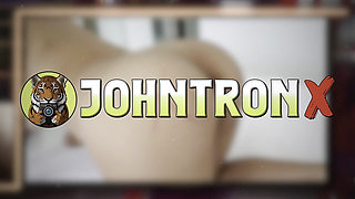 JohnTronX - Lovely Asian babe rubs her hairy pussy before getting banged hard