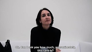 Huge ass European brunette fucked on casting