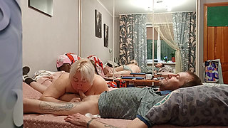 gentle blowjob and hot cum in neighbor's mouth