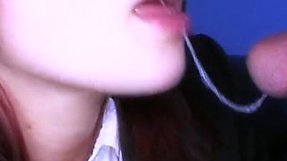 Darla Polana : Redhead secretary big cock blowjob