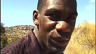 Black Cowgirl Rides a Big Black Cock on the Beach