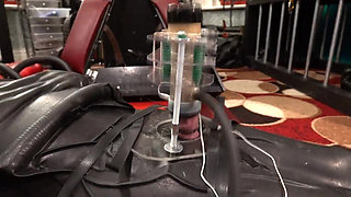 Latex Vac Bag & Electro Venus 2000 Milking in The Dungeon of Lady Diva Cane