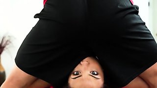 Riding curvy cougars juicy pussy in ripped yoga pants