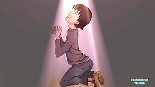 Guy Prays to a Cute AI Girl Then Fucks Her Hard