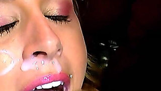 Horny girls loves blowbangs and bukkake