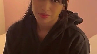 Her Stepbrother Catches Her Stepsister Masturbating, so She Gets Down to Suck His Thick Cock so He Won't Tell Anyone.