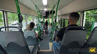 Mature4k. jumping on a pecker in the bus