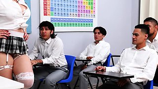 THE TEACHER DRESSES UP AS A SCHOOLGIRL . Paola Rubiel