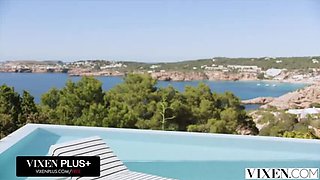 Vixi Rafi Blowjob & Facial - Naughty Brunette Seduces Married Man Doggystyle