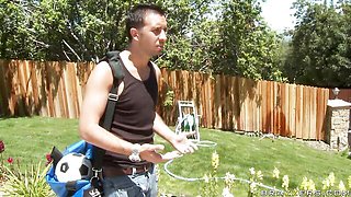 Tall MILF with silicone tits Charity Mclain banged by big cock