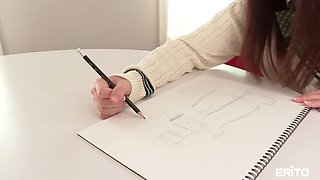 Schoolgirl's Steamy Heat with a Horny Dildo Design Affair