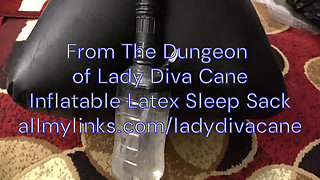 Inflatable Latex Bondage Sack with Bubbler Breath Play with Sounding Cumshot