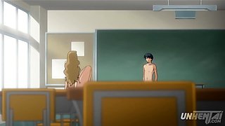 hentai lucky man living and three sexy classmates uncen
