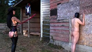 Mistress Damazonia - Cruel Cowgirl Whips Her Slave To