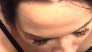 Brunette Slut Give Hot Toilet Blowjob