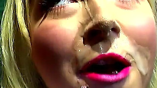 Blonde Slut Sucks All Cocks