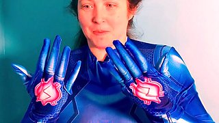 Latex slut solo anal masturbation