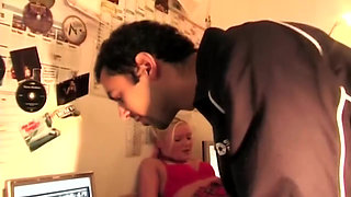 Ahegao Blonde Licking Throbbing Cock Dripping Spit