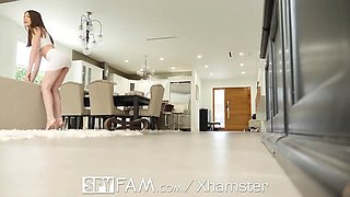 SPYFAM Squirting Step Daughter Caught And Fucks Step Dad