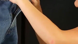 Blonde masseuse sucks and rides big cocks at the same time