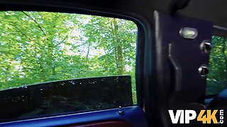 Stacy Cruz & Denis take a wild ride in black stockings & drive like the VIP they are
