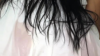 Slippery Oil Titjob Ends with Thick Cum All Over Her Tits