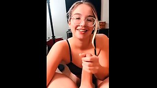Deepthroat interracial amateur 18+ teen nerd with glasses does hot pov sex in college rough