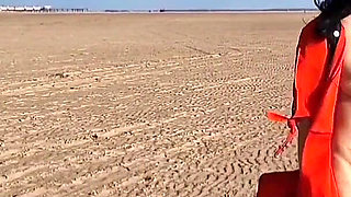 Naked Exhibicionist on Beach