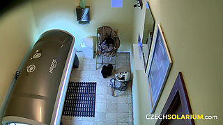 Czech Solarium 63: Blonde in Panties, but Not for Long