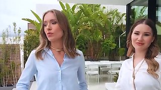 Busty ash-blonde gives a deep pov deep throat to her man