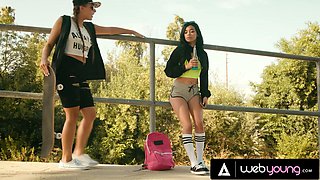 College Vixens Savannah Sixx and Gia Derza Strip Naked by the Pool Then Ravenously Worship Each Other