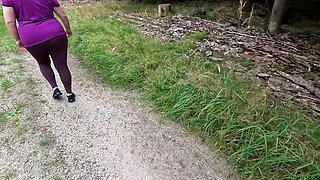 Slapping and Whipping Her Pussy Red in the Woods