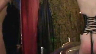 Humiliating pussy stretching, candle dripping