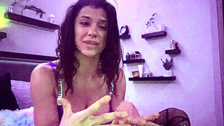 Big boob brunette masturbates on webcam