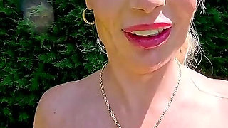Dutch Blonde Bimbo Outdoor Cumdump Bukkake