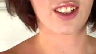 Naughty brunette teen gets facial after good fucking