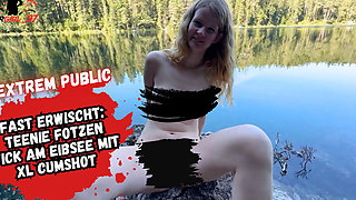 Risky Public Fuck at the Eibsee with Mega Cumshot!