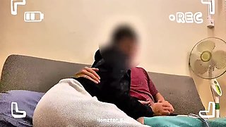 Amateur Camera: Girl And Her Boyfriend In The Living Room Learning To Blowjob