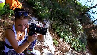 Big Booty French Brunette Gets Anal Fucked by the Sea