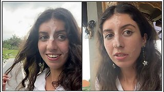 Katty West - Walking With Cum On Face In Cafe - Girl Eats Pizza And Swallows Cum - Cumwalk