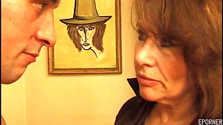 Brunette MILF Gets Hardcore Pounded by Men in Bed