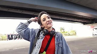 GERMAN SCOUT - Crazy Anal and Rimjob Casting Fuck with French Skinny Tattoo Model Lena Fire