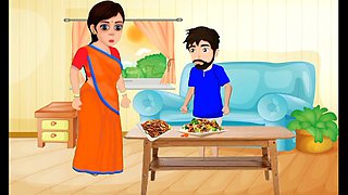 Desi Indian stepmom and her stepson in a wild cartoon fantasy
