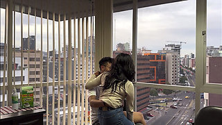 Sexy big ass fucked on desk when boss comes out